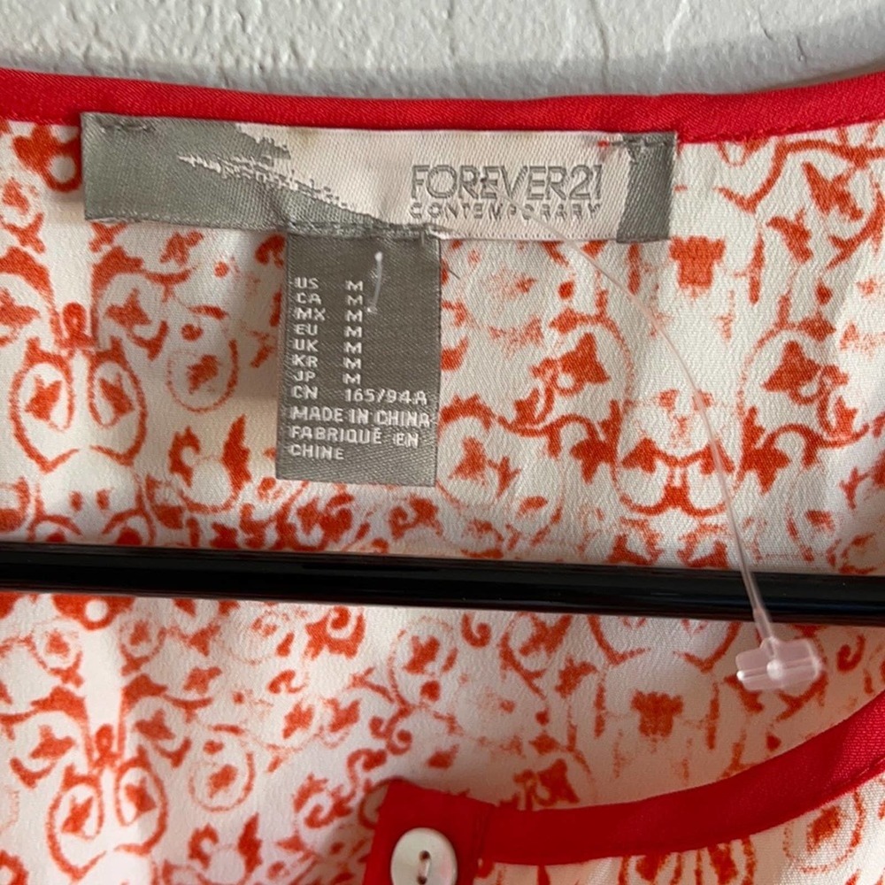 Forever 21 medium sleeveless dress with pockets - orange & white - new cond. - Picture 4 of 7